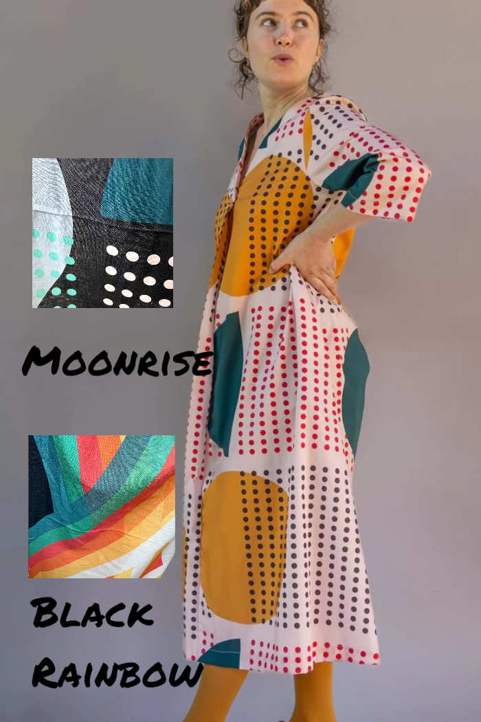 Emilie Dress in Moonrise or Black Rainbow PRE-ORDER