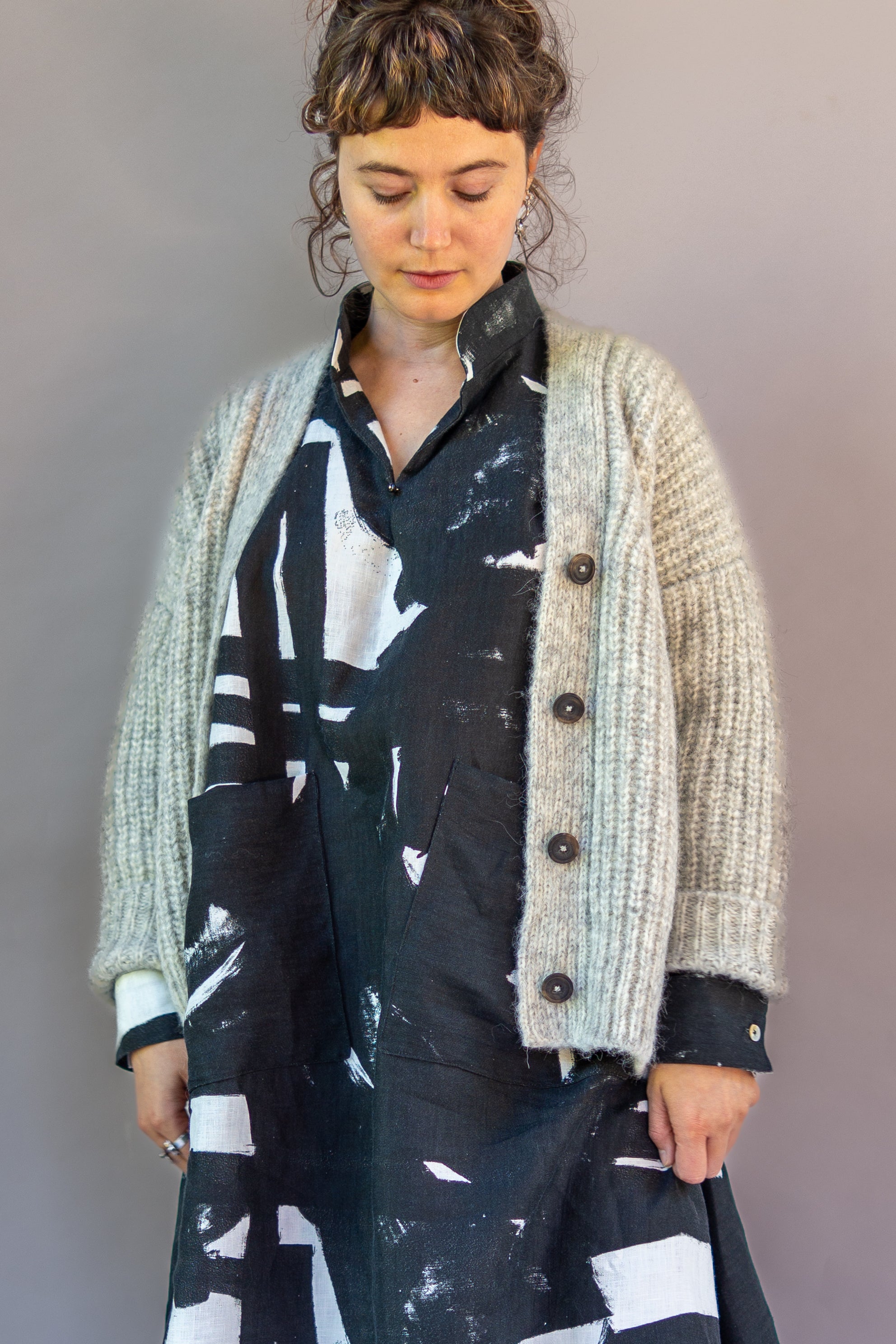 Undyed Cardigan Sweater
