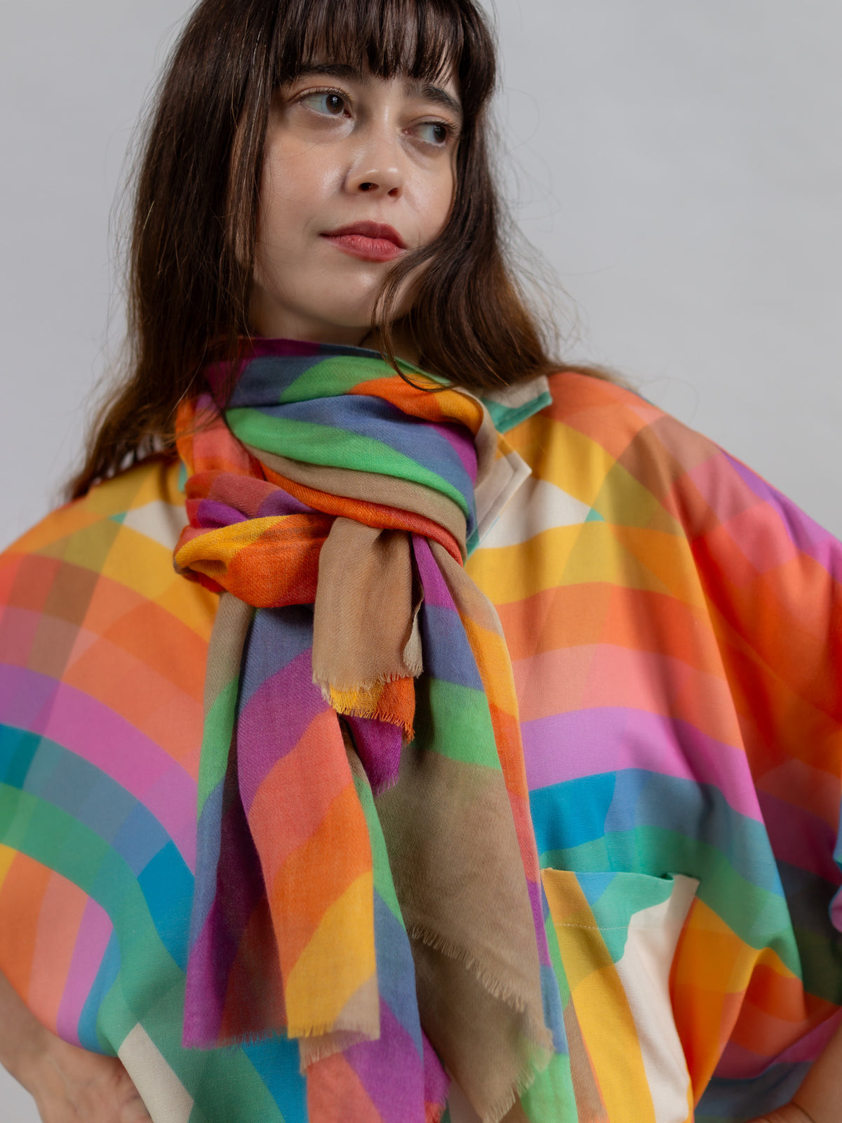 Gossamer Wool Scarf Rainbow Earth Language of the Birds